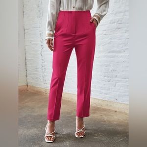 Brand new! High waist, tapered pants with slanted pockets. Barbie pink!!
